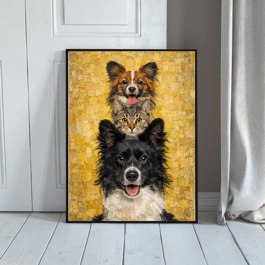 Dog Fun Art Print, Modern Animal Decor, Digital Download, Mixed Media Painting, 16 x 24