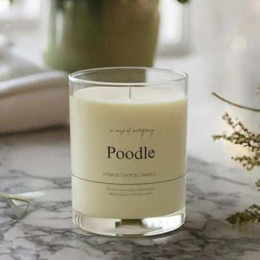 POODLE Funny Candle, Soy Candle 11oz Glass,New Pet Parent Gift, Frenchie Dog Mom Dad Birthday Gift for Dog Lover