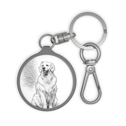 Labrador Illustration Keyring Tag | Dog Portrait Keychain