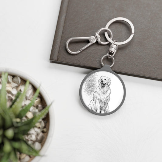 Labrador Illustration Keyring Tag | Dog Portrait Keychain
