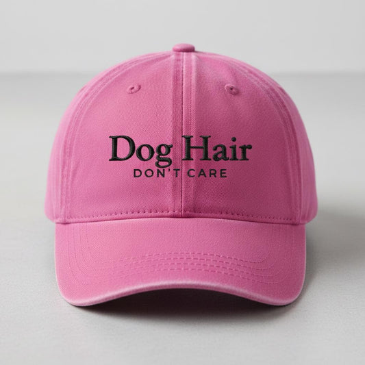 Dog Hair Don't Care- Women's Pigment-Dyed Cap with Fashion Undervisor (Embroidery) Dog Mom