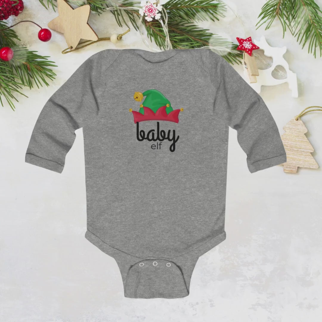 Elf Crew Family Christmas Infant Long Sleeve Bodysuit, Holiday Baby Outfit, Matching Family Shirts, Christmas Outfit for Baby, Elf Family