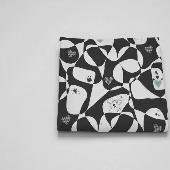 Black & White Mod Luxury Velveteen Plush Blanket,Back to College Throw, Travel Throw,Super Soft, Trending Design, Great for Teens